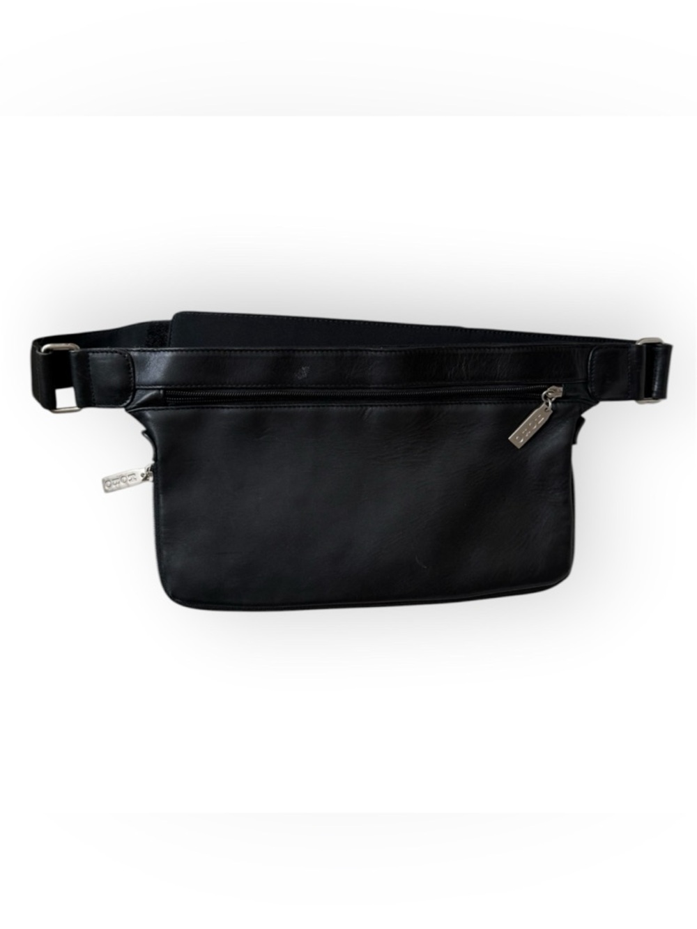 HOBO black leather Velcro Fanny pack bag